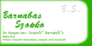 barnabas szopko business card